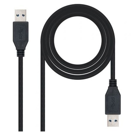 Cable USB 3-0 Nanocable 10-01-1001-BK- USB Macho - USB Macho- 1m- Negro