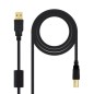 CABLE FERRITA USB(A) 2-0 A USB(B) 2-0 NANOCABLE 2M NEGRO