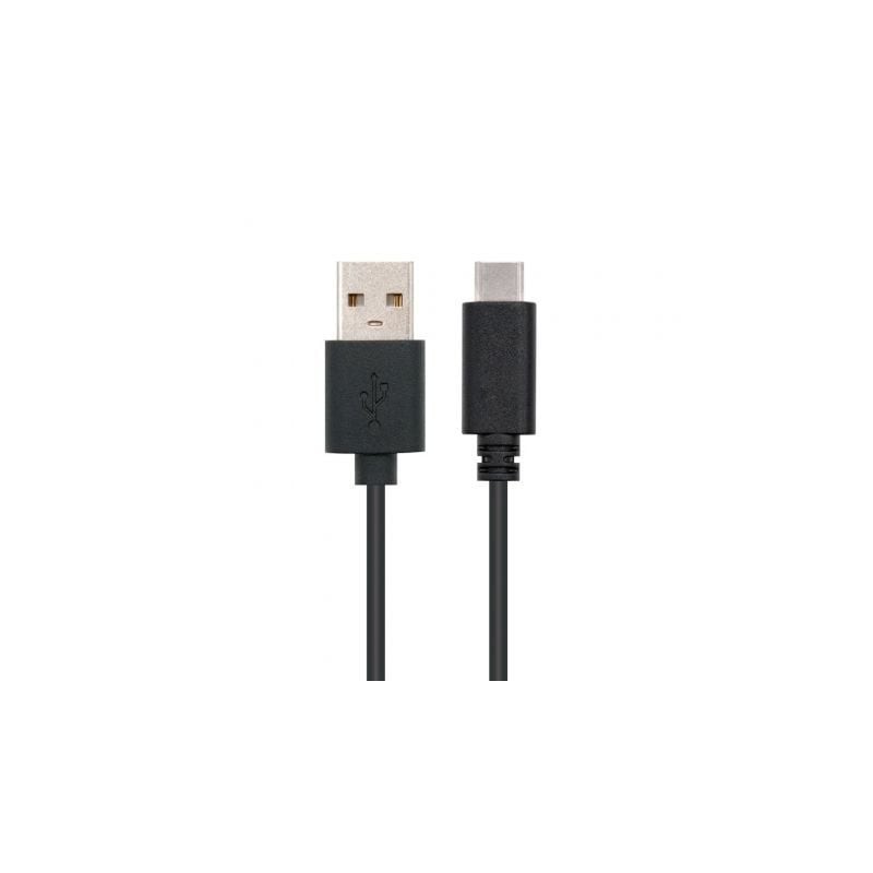 Cable USB 2-0 Tipo-C Nanocable 10-01-2100- USB Tipo-C Macho - USB Macho- 50cm- Negro