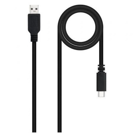 Cable USB 2-0 Nanocable 10-01-2101-L150- USB Tipo-C Macho - USB Macho- 1-5m- Negro