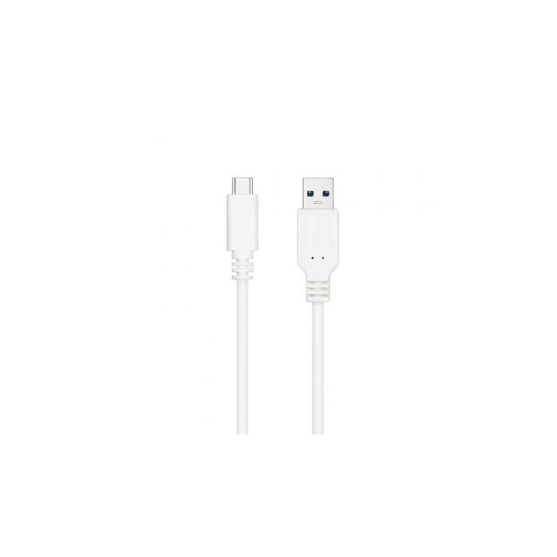 Cable USB 3-1 Tipo-C Nanocable 10-01-4000-W- USB Tipo-C Macho - USB Macho- 50cm- Blanco