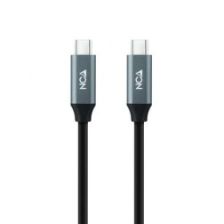 Cable USB 3-2 Tipo-C Nanocable 10-01-4301 5A 100W- USB Tipo-C Macho - USB Tipo-C Macho- 1m- Gris y Negro