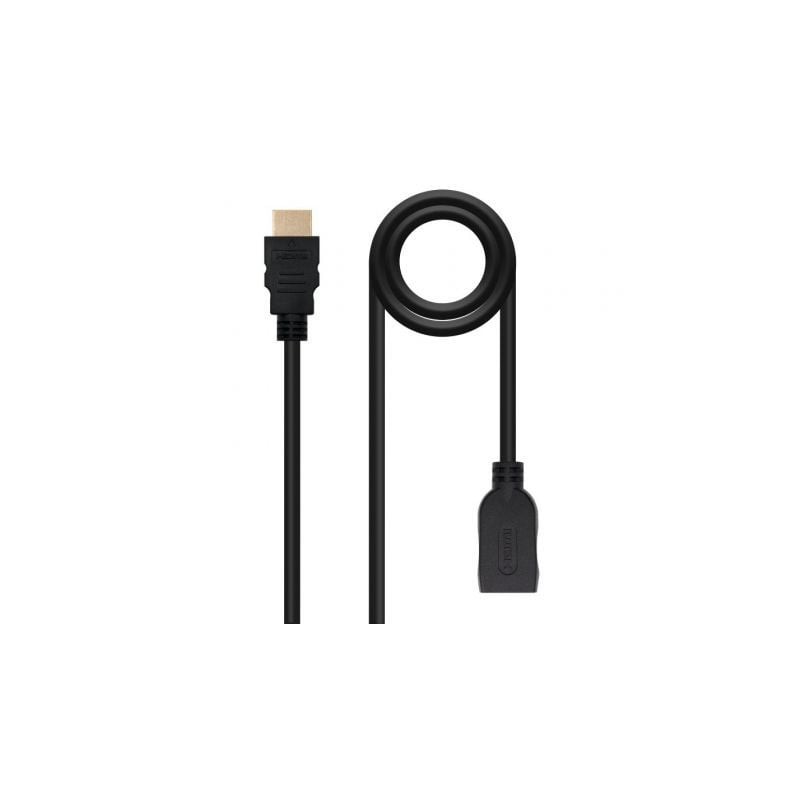 Cable Alargador HDMI Nanocable 10-15-1012- HDMI Macho - HDMI Hembra- 2m- Negro