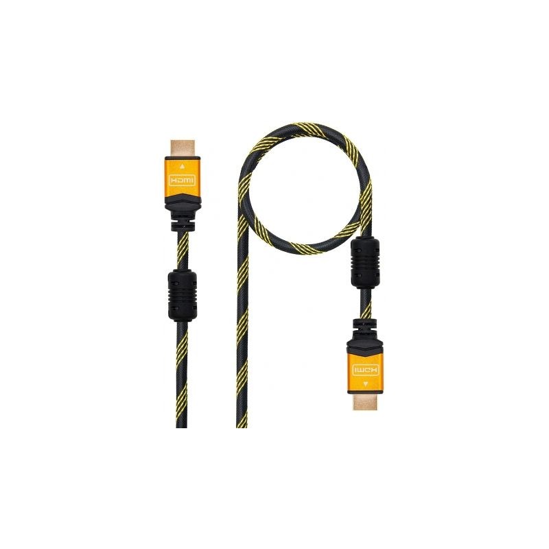 Cable HDMI 2-0 4K Nanocable 10-15-1602- HDMI Macho - HDMI Macho- 1-5m- Negro- Naranja