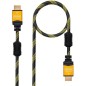 Cable HDMI 2-0 4K Nanocable 10-15-1602- HDMI Macho - HDMI Macho- 1-5m- Negro- Naranja