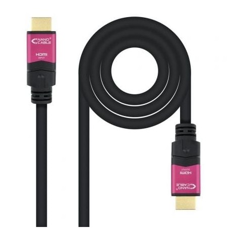 Cable HDMI 2-0 4K Nanocable 10-15-3725- HDMI Macho - HDMI Macho- 25m- Negro