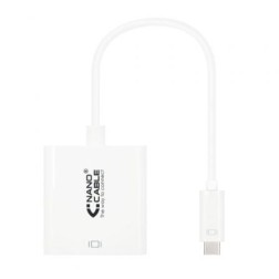 Cable Conversor Nanocable 10-16-4103- USB Tipo-C Macho - DVI-D (24+1) Hembra- 15cm- Blanco