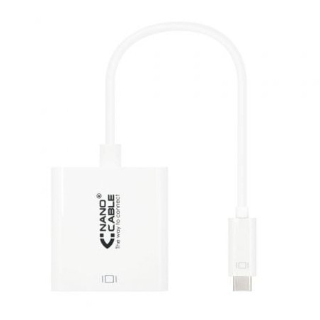 Cable Conversor Nanocable 10-16-4103- USB Tipo-C Macho - DVI-D (24+1) Hembra- 15cm- Blanco