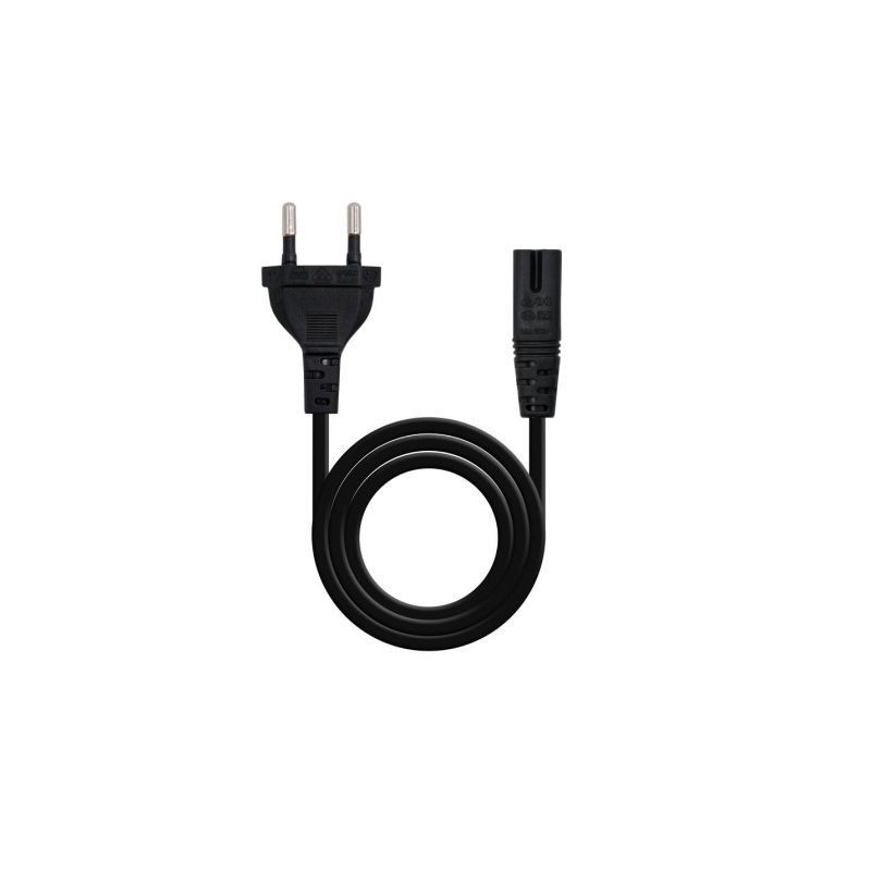 Cable Alimentación Forma 8 Nanocable 10-22-0402- CEE7-16 Macho - C7 Hembra- 1-5m- Negro