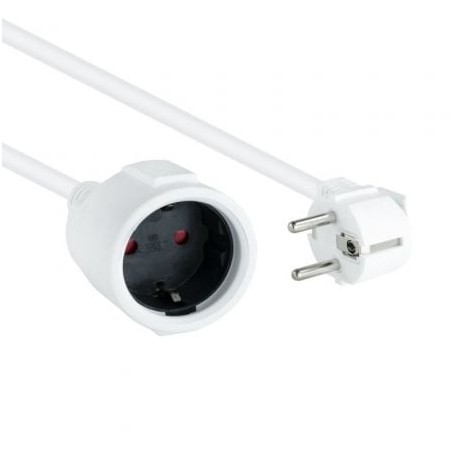 Cable Alargador de Corriente Nanocable 10-22-0610-W- Schuko Hembra - Schuko Macho- 10m- Blanco