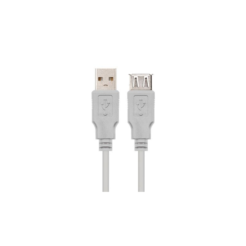 Cable Alargador USB 2-0 Nanocable 10-01-203- USB Macho - USB Hembra- 1-8m- Beige