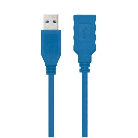 Cable Alargador USB 3-0 Nanocable 10-01-0901- USB Macho - USB Hembra- 1m- Azul