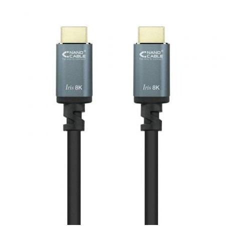 Cable HDMI 2-1 8K Nanocable 10-15-8001-L150- HDMI Macho - HDMI Macho- 1-5m- Negro