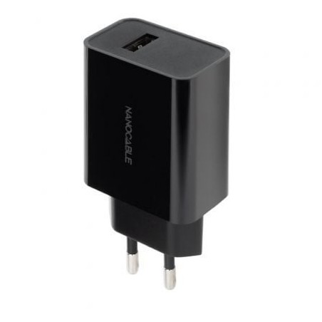 Cargador de Pared Nanocable 10-10-2004- 1xUSB- 2-1A- Negro