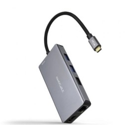 Docking Tipo-C Nanocable 10-16-1009- 3xUSB- 2xHDMI 4K- 1xRJ45- 1xLector tarjetas- 1xUSB Tipo-C PD- Gris