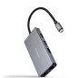 Docking Tipo-C Nanocable 10-16-1009- 3xUSB- 2xHDMI 4K- 1xRJ45- 1xLector tarjetas- 1xUSB Tipo-C PD- Gris