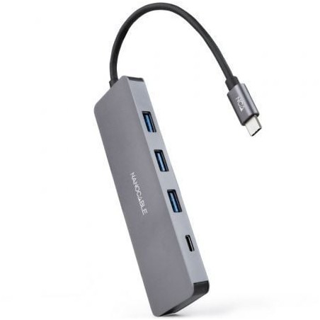 Hub USB Tipo-C Nanocable 10-16-4409- 3xUSB- 1xUSB Tipo-C- Gris