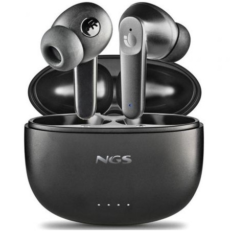 Auriculares Bluetooth NGS Ártica Hush con estuche de carga- Autonomía 4h- Negros