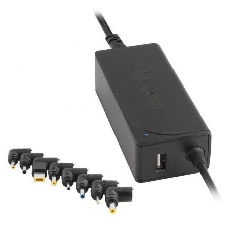 Cargador de Portátil NGS W-45W- 45W- Automático- 8 Conectores- Voltaje 19-20V- 1 USB