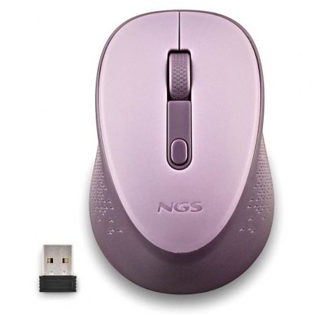 Ratón Inalámbrico NGS Dew Lilac- Hasta 1600 DPI- Lila