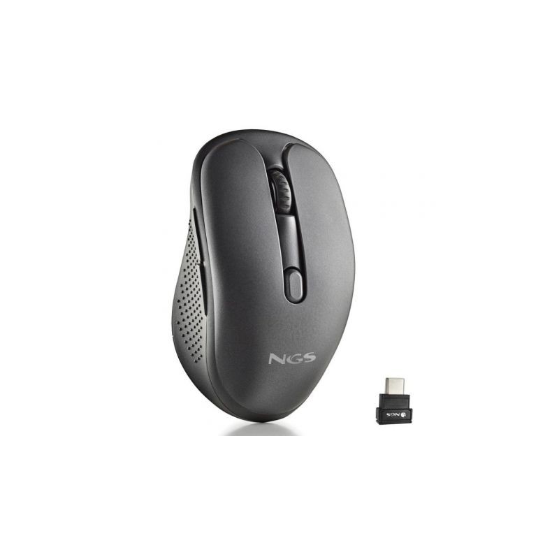 Ratón Inalámbrico NGS Evo Mix silencioso- Batería recargable- Hasta 3200 DPI- Negro