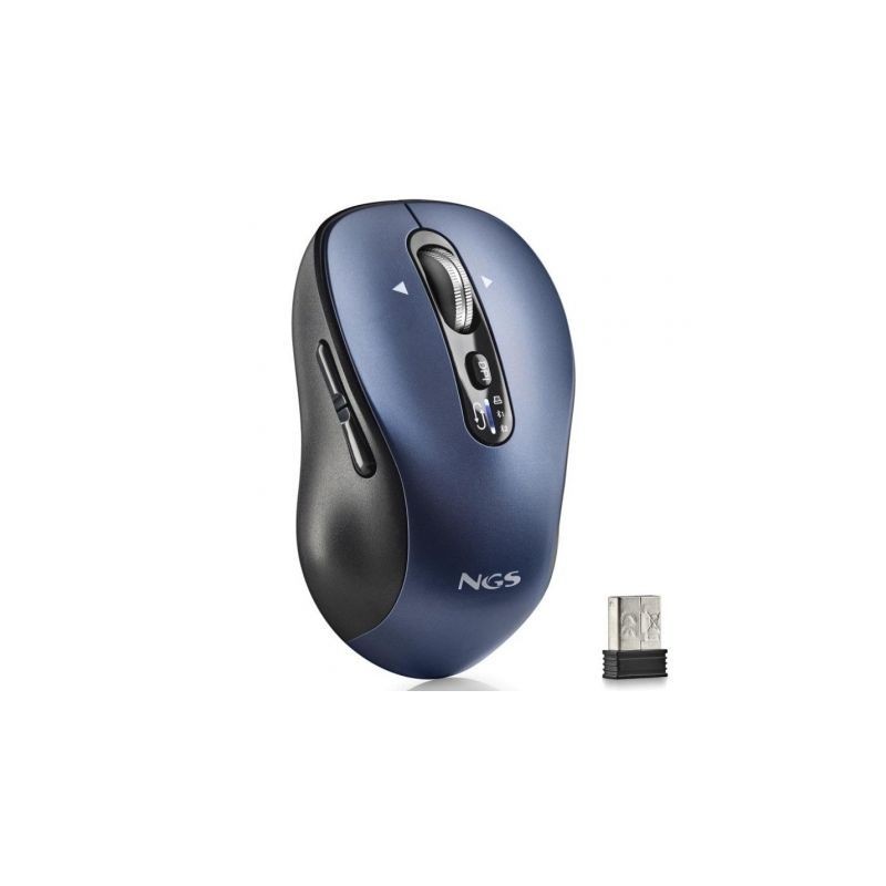 Ratón Inalámbrico por Bluetooth NGS Infinity-RB- Batería recargable- Hasta 3200 DPI- Azul