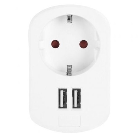 Enchufe Orbegozo EN 1200- 1 Toma Schuko- 2 Tomas USB