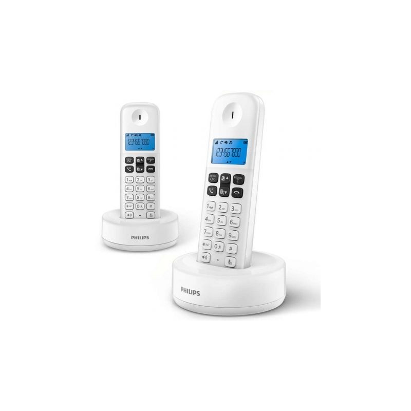 Teléfono Inalámbrico Philips D1612W-34- Pack DUO- Blanco