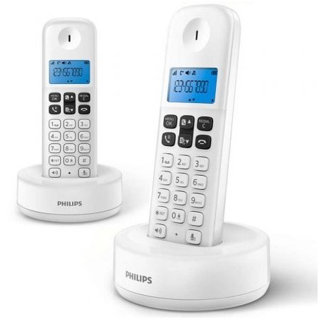 Teléfono Inalámbrico Philips D1612W-34- Pack DUO- Blanco