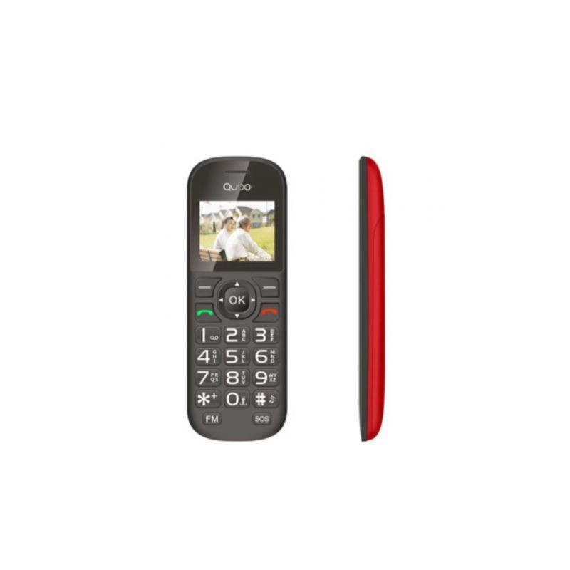 Teléfono Móvil Qubo D-1803 para Personas Mayores- Rojo