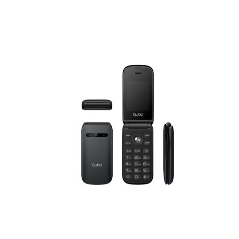 Teléfono Móvil Qubo X-209BKMKII para Personas Mayores- Negro