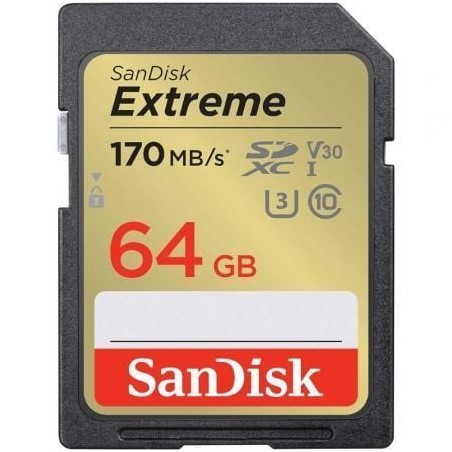 Tarjeta de Memoria SanDisk Extreme 64GB SD XC UHS-I Clase 10- 170MBs