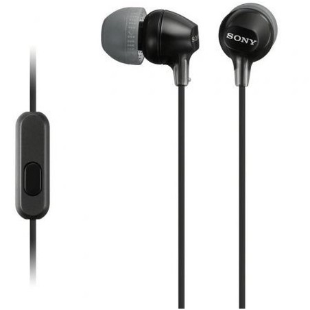 Auriculares Intrauditivos Sony MDR-EX15AP- con Micrófono- Jack 3-5- Negros