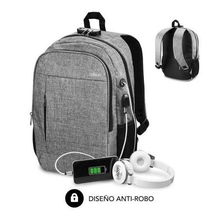 Mochila Subblim Urban Lock para Portátiles hasta 16"- Puerto USB- Antirrobo