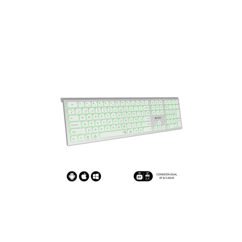 Teclado Inalámbrico Subblim Master- Plata y Blanco