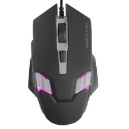 Ratón Gaming Mars Gaming MM024- Hasta 4000 DPI- Negro