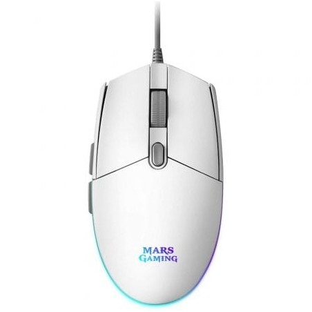 Ratón Gaming Mars Gaming MMGW- Hasta 3200 DPI- Blanco