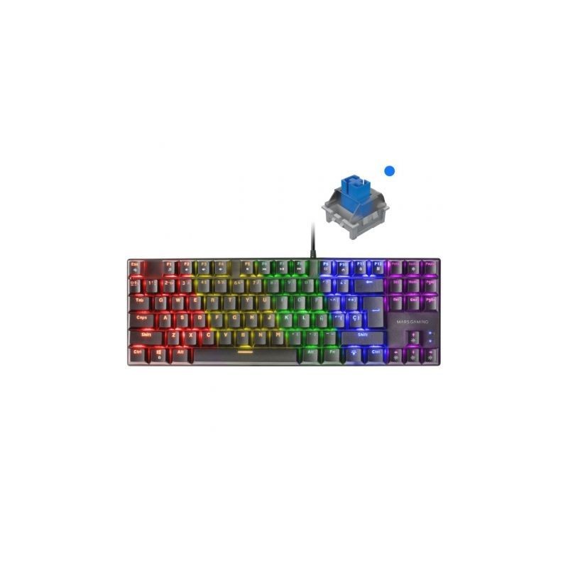 Teclado Gaming Mecánico Mars Gaming MK80BES- Switch Azul