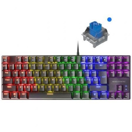 Teclado Gaming Mecánico Mars Gaming MK80BES- Switch Azul