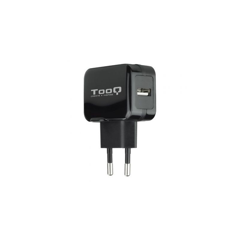 Cargador de Pared TooQ TQWC-1S01- 1xUSB- 12W- Negro