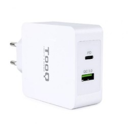 Cargador de Pared TooQ TQWC-2SC03WT- 1xUSB Tipo-C- 1xUSB- 48W