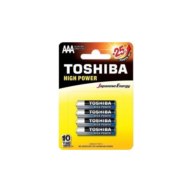 Pack de 4 Pilas AAA Toshiba High Power LR03- 1-5V- Alcalinas