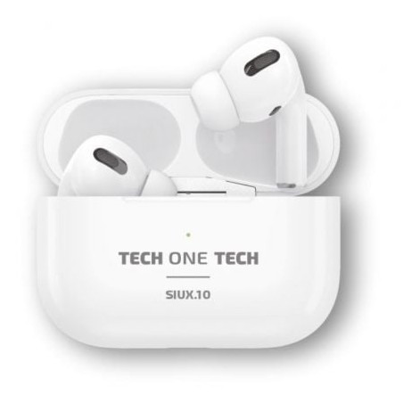 Auriculares Bluetooth Tech One Tech SIUX-10 TEC1410- con estuche de carga- Autonomía 5h- Blancos