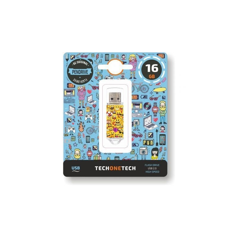 Pendrive 16GB Tech One Tech Emojis USB 2-0