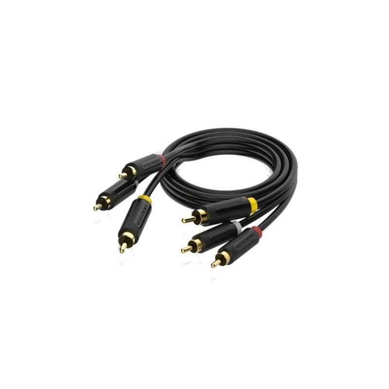 Cable Estéreo Vention BCABH- 3x RCA Macho - 3x RCA Macho- 2m- Negro