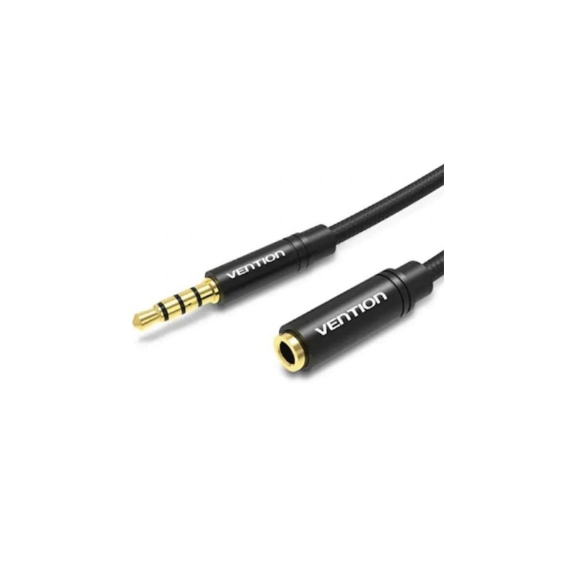 Cable Estéreo Vention BHBBG- Jack 3-5 Macho - Jack 3-5 Hembra- 1-5m- Negro