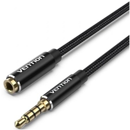 Cable Estéreo Vention BHCBG- Jack 3-5 Macho - Jack 3-5 Hembra- 1-5m- Negro