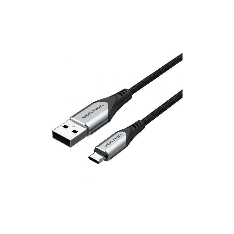 Cable USB 2-0 Vention COCHF- microUSB Macho - USB Macho- 480Mbps- 1m- Gris