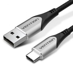 Cable USB 2-0 Tipo-C Vention CODHD- USB Tipo-C Macho - USB Macho- Hasta 60W- 480Mbps- 50cm- Gris