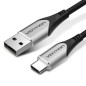 Cable USB 2-0 Tipo-C Vention CODHI- USB Tipo-C Macho - USB Macho- Hasta 60W- 480Mbps- 3m- Gris